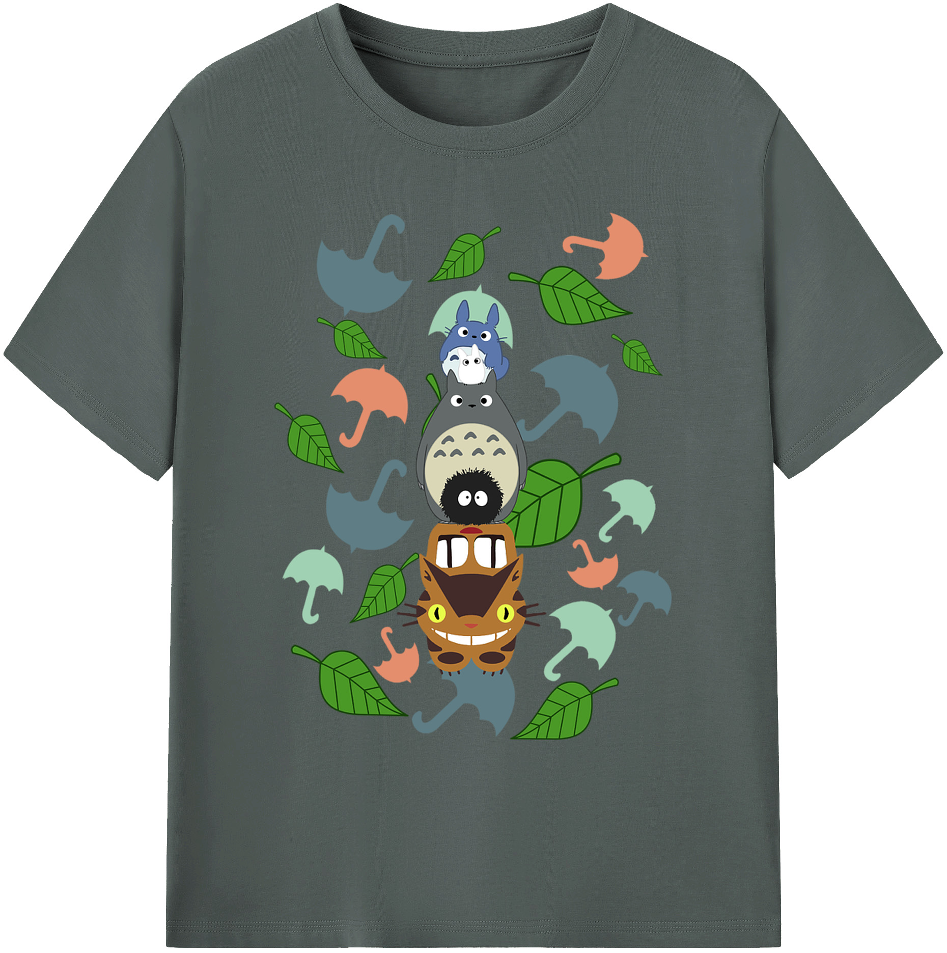 （画像用） となりのトトロ 草壁メイ 草壁サツキ My Neighbor Totoro Satsuki Kusakabe Mei Kusakabe 綿100％ メンズ半袖Tシャツ｜肌触りやわらか＆通気性